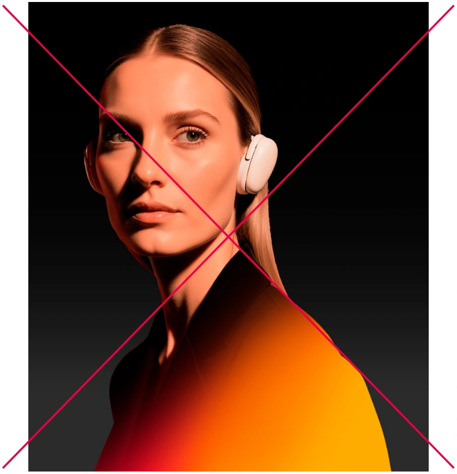 Use master brand gradients as separate color areas; do not blend the colors into orange